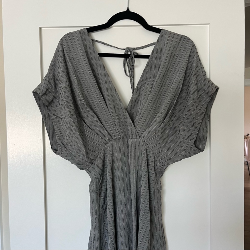 Rachel Comey Gray Stripe Maxi Dress 0 XS